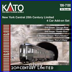 Kato 1067130 20th Century Lmted Add-On Passenger Car Set New York Central (4) N