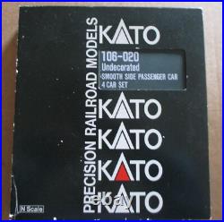 Kato 106-020 N-Scale Undecorated Smooth Side Passenger Car 4 Car Set