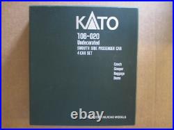 Kato 106-020 N-Scale Undecorated Smooth Side Passenger Car 4 Car Set
