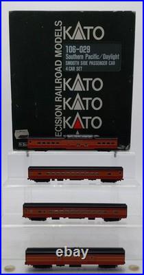 Kato 106-029 N Scale Southern Pacific Daylight Smooth Side 4-Car Passenger Set