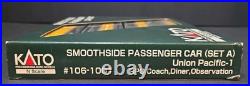 Kato 106-1001 Smoothside Passenger Car Set A Union Pacific 4 Car Set N Scale