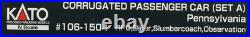 Kato #106-1504 Corrugated Passenger Car (Set A) 4 Car Set Pennsylvania NEW