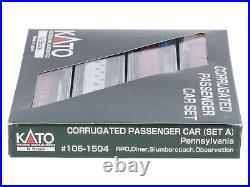 Kato 106-1504 N Pennsylvania Corrugated Passenger Cars (Set of 4) LN/Box