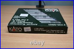 Kato 106-3501 Amtrack Superliner Passenger Car Phase III 4 Car Set A