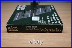 Kato 106-3501 Amtrack Superliner Passenger Car Phase III 4 Car Set A