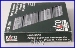 Kato 106-3505 N Amtrak Superliner Passenger Cars B (Set of 4) EX/Box