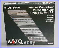Kato 106-3508 N Scale Amtrak Superliner 4-Car Phase IV Passenger Set B2 LN/Box