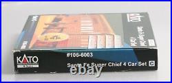Kato 106-6003 N Scale Santa Fe Super Chief 4-Car Passenger Set LN/Box