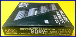 Kato N 106-1502 Corrugated Passenger Car Set A Atchison Topeka Santa Fe 4 Pack