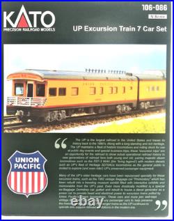 Kato N Scale 106-086 UP Union Pacific Excursion Train 7-Car Passenger Set Kato N Scale 106-086 UP Union Pacific Excursion Train 7-Car Passenger Set