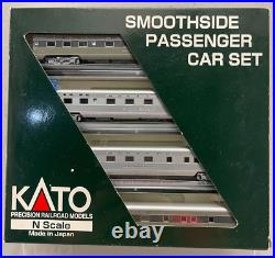 Kato N scale 106-1401 Santa Fe Smoothside Passenger Car (Set E) 4 Pullmans LN