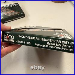 Kato smooth side passenger car set B #106-1103 Great Northern 4 cars US Seller