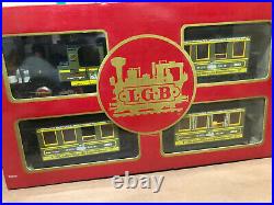 LGB 20533 Green Schweiger Set Stainz locomotive & 3 passenger cars with box