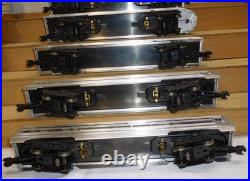 LIONEL #9576 to 9580 BURLINGTON 15'' ALUMINUM CHROME PASSENGER TRAIN 5 CAR SET
