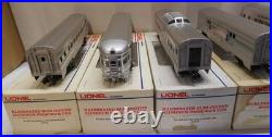 LIONEL #9576 to 9580 BURLINGTON 15'' ALUMINUM CHROME PASSENGER TRAIN 5 CAR SET