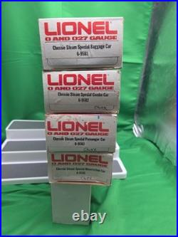 Lionel 0 & 027 9581 9582 9583 9585 Chessie Steam Special 4 Car Passenger Set