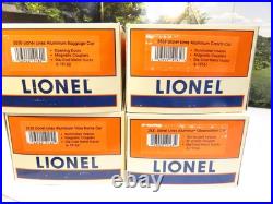 Lionel 19165- Four Car Lionel Lines Aluminum Passenger Car Set- New E1 Lionel 19165- Four Car Lionel Lines Aluminum Passenger Car Set- New E1