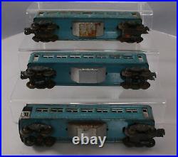 Lionel 2430S Vintage O Blue & Silver Tinplate Passenger Car Set 2430 2430 2431