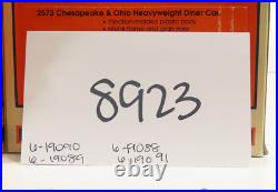 Lionel 2500 Series Chesapeake & Ohio Passenger Car Set of 4LN 8923