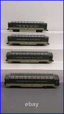 Lionel 6-19166 O Northern Pacific Aluminum Full Vista Dome 4-Car Passenger Set