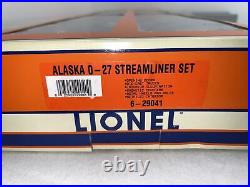 Lionel 6-29041 Alaska O-27 Streamliner 4 Passenger Car Set O New ARR Sealed