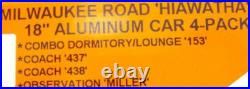 Lionel 6-29191 O Gauge Hiawatha 18 inch Aluminum Passenger Set (Pack of 4) NIB Lionel 6-29191 O Gauge Hiawatha 18 inch Aluminum Passenger Set (Pack of 4) NIB
