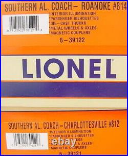 Lionel 6-39119 Southern Aluminum 4-Pack Passenger Car Set LN/Box