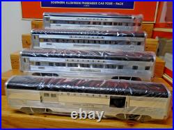 Lionel 6-39119 Southern FOUR Streamline Lighted Aluminum Passenger Set MIB