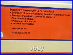 Lionel 6-39119 Southern FOUR Streamline Lighted Aluminum Passenger Set MIB