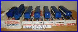 Lionel 6-8801 Blue Comet Cnj Steam Locomotive 5 Car Passenger O Gauge Train Set