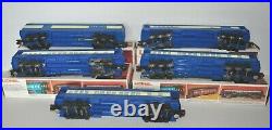 Lionel 6-9536, 37, 38, 39, 40 Blue Comet Illuminated Passenger Cars Set Works Ob
