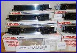 Lionel 6-9576-80 9588 Burlington 15'' Aluminum Passenger 6 Car Set O Scale Train