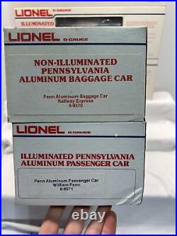 Lionel 9570-9574 PRR/Pennsylvania 5-Car 15 Alum. Passenger Set O-Gauge NOS