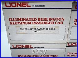 Lionel Burlington 15 Aluminum 6 Car Passenger Set O Used 6-9576-80 6-9588