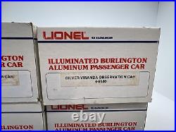 Lionel Burlington 15 Aluminum 6 Car Passenger Set O Used 6-9576-80 6-9588