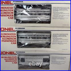 Lionel Burlington 15 Aluminum 6 Car Passenger Set O Used 6-9576 9580 9588