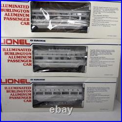 Lionel Burlington 15 Aluminum 6 Car Passenger Set O Used 6-9576 9580 9588