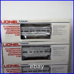 Lionel Burlington 15 Aluminum 6 Car Passenger Set O Used 6-9576 9580 9588