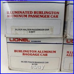 Lionel Burlington 15 Aluminum 6 Car Passenger Set O Used 6-9576 9580 9588