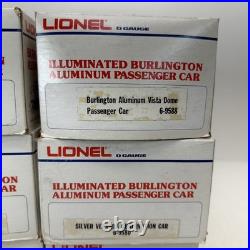 Lionel Burlington 15 Aluminum 6 Car Passenger Set O Used 6-9576 9580 9588