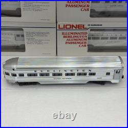 Lionel Burlington Aluminum 6 Car Passenger Set O Gauge New 6-9576 9580 9588