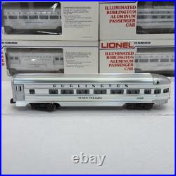 Lionel Burlington Aluminum 6 Car Passenger Set O Gauge New 6-9576 9580 9588
