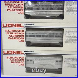 Lionel Burlington Aluminum 6 Car Passenger Set O Gauge New 6-9576 9580 9588