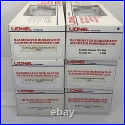 Lionel Burlington Aluminum 6 Car Passenger Set O Gauge New 6-9576 9580 9588