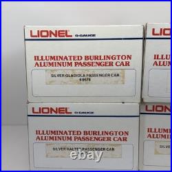 Lionel Burlington Aluminum 6 Car Passenger Set O Gauge New 6-9576 9580 9588