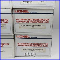 Lionel Burlington Aluminum 6 Car Passenger Set O Gauge New 6-9576 9580 9588