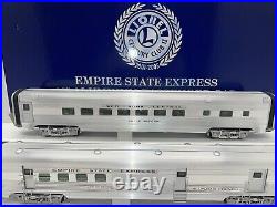 Lionel CCII 6- 29178 NYC Empire State Exp 18 Aluminum 2 Passenger Car Set O New