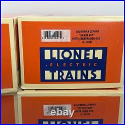 Lionel California Zephyr 15 Aluminum 6 Car Passenger Set O New 6-19122 19127