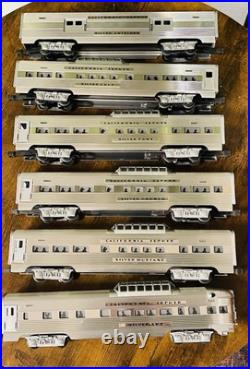 Lionel California Zephyr Aluminum 6 Car Passenger Set O 6-19122 -19127 Excellent