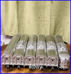 Lionel California Zephyr Aluminum 6 Car Passenger Set O 6-19122 -19127 Excellent